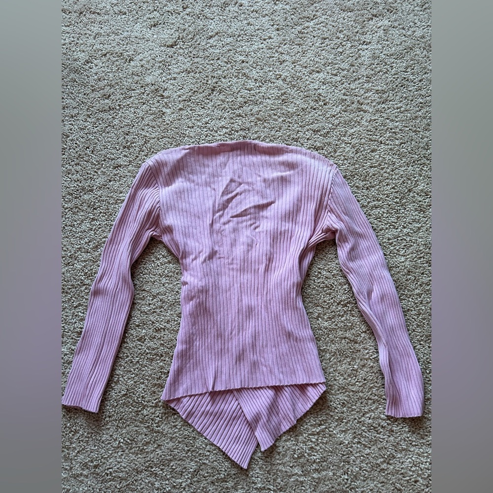 Pink Ribbed Wrap Top - Picture 7 of 7